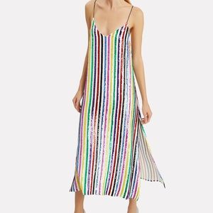 Caroline Constas striped rainbow sequin dress